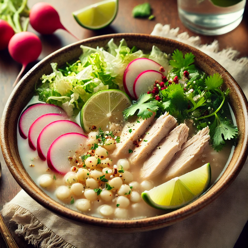 Weißes Pozole mit Putenfleisch